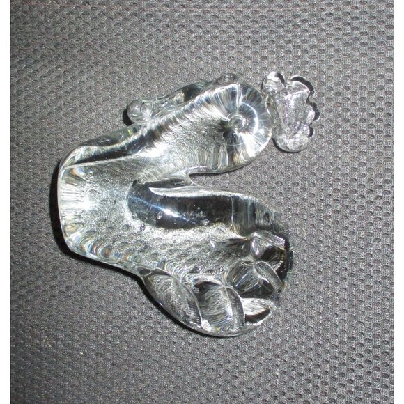 Rooster Paperweight Vintage Glass Figurine with bubbles office chicken farm bird - Picture 3 of 5